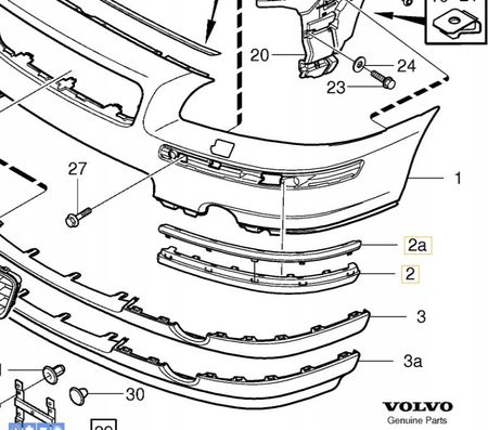 Volvo S60 Listwa Zderzaka Przednia Prawa Chrom 869 8693646