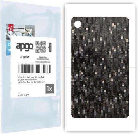 Apgo Skórka Na Tył Carbon Pixel Czarny Do Lenovo Tab M7 3Rd Gen