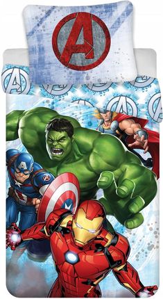 Jerry Fabrics Pościel 140X200 Iron Man Ameryka Hulk Avengers 19