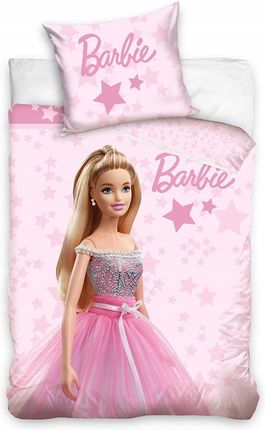 Carbotex Lalka Barbie Pościel Dwustronna Bawełna 160X200