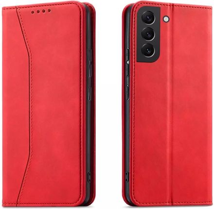 Magnet Fancy Case Etui Do Samsung Galaxy S22+ (S22 Plus) Pokrowiec Portfel Na Karty Kartę Podstawka Czerwony (55934)