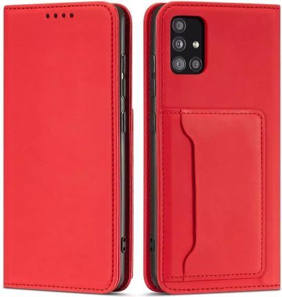 Magnet Card Case Etui Do Samsung Galaxy A53 5G Pokrowiec Portfel Na Karty Kartę Podstawka Czerwony (55997)