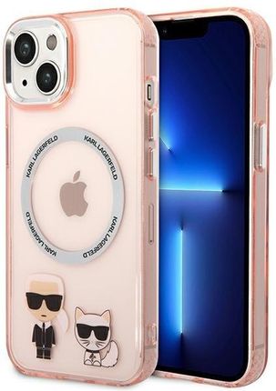 Karl Lagerfeld Klhmp14Mhkcp Iphone 14 Plus 6,7" Hardcase Różowy/Pink Karl & Choupette Aluminium Magsafe (2181321)