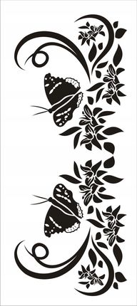 Naklejka Na Ścianę Motyl Kwiaty Dekor Ornament 132