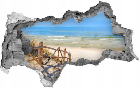 Dziura 3D W Ścianie Naklejka Wejście Na Plażę