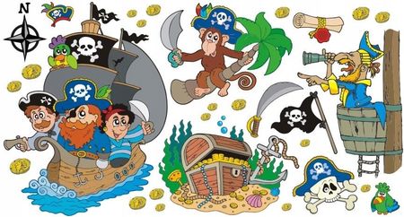 Naklejki Na Ścianę Dla Dzieci Zestaw Piraci 3