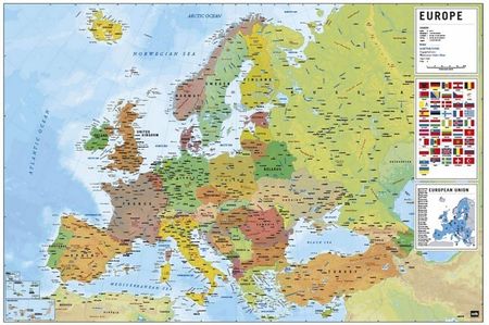 Mapa Europy Europa Plakat 91,5X61 Cm