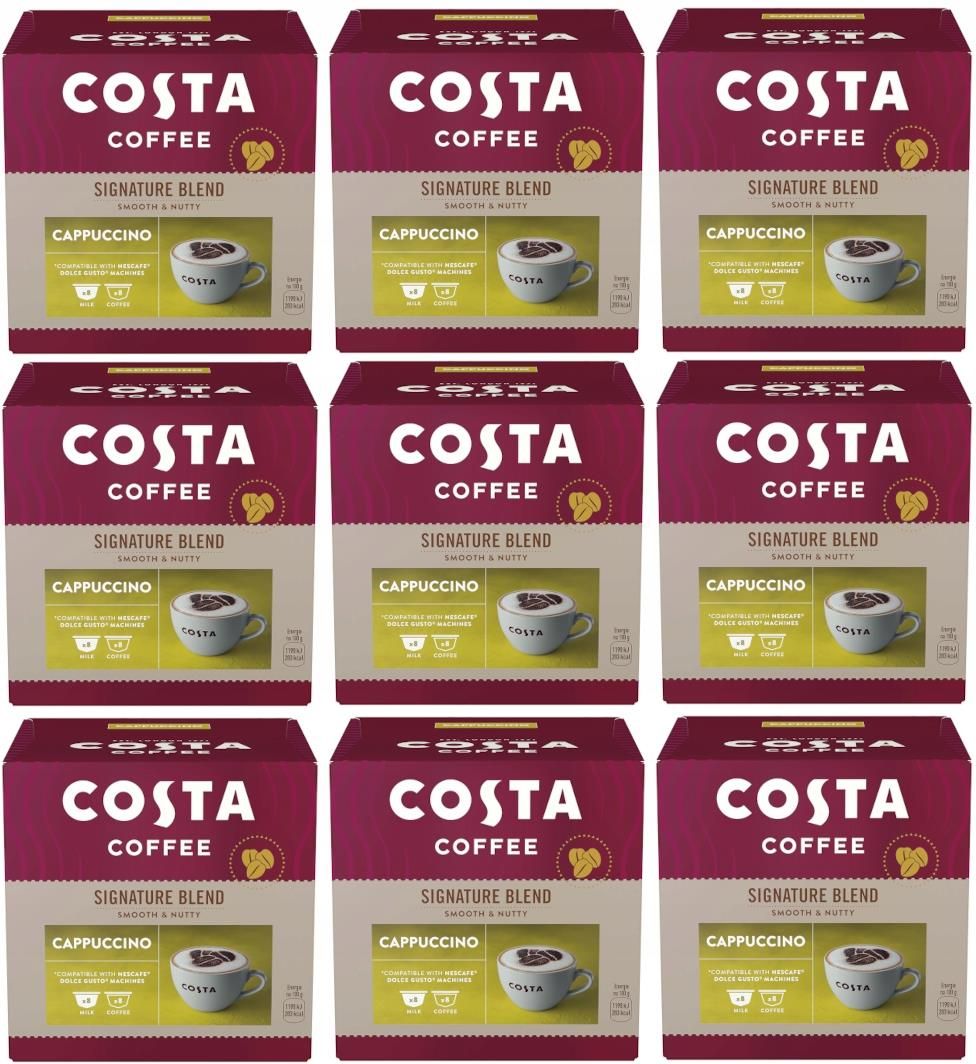 Kapsułki do ekspresów Costa Coffee Cappuccino Dolce gusto 8x16szt