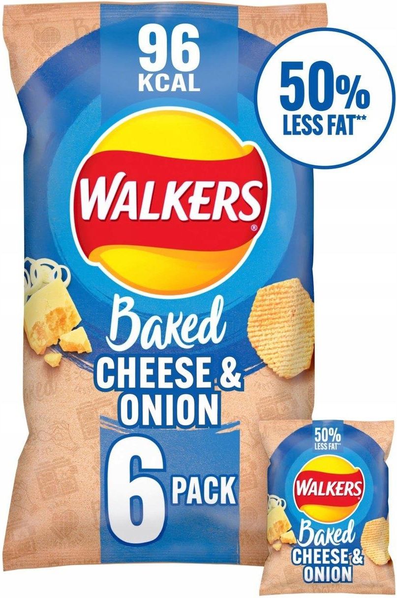 Walkers Snack Foods Oven Baked Cheese & Onion Chips 6x25g Ceny i