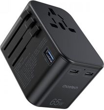 Choetech Szybka Uniwersalna Ładowarka Sieciowa Podróżna Gan 2 X Usb Typ C / 65W Power Delivery Czarny (Pd5009-Bk) (1667942)