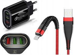 Szybka Ładowarka Qc 3.0 3Xusb + Kabel Usbc Typ C (44538fb6-2817-4361-8559-f86f4530ae44)