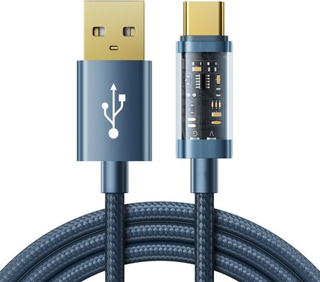 Joyroom kabel USB - USB Typ C do ładowania / transmisji danych 3A 1,2m niebieski (S-UC027A12)