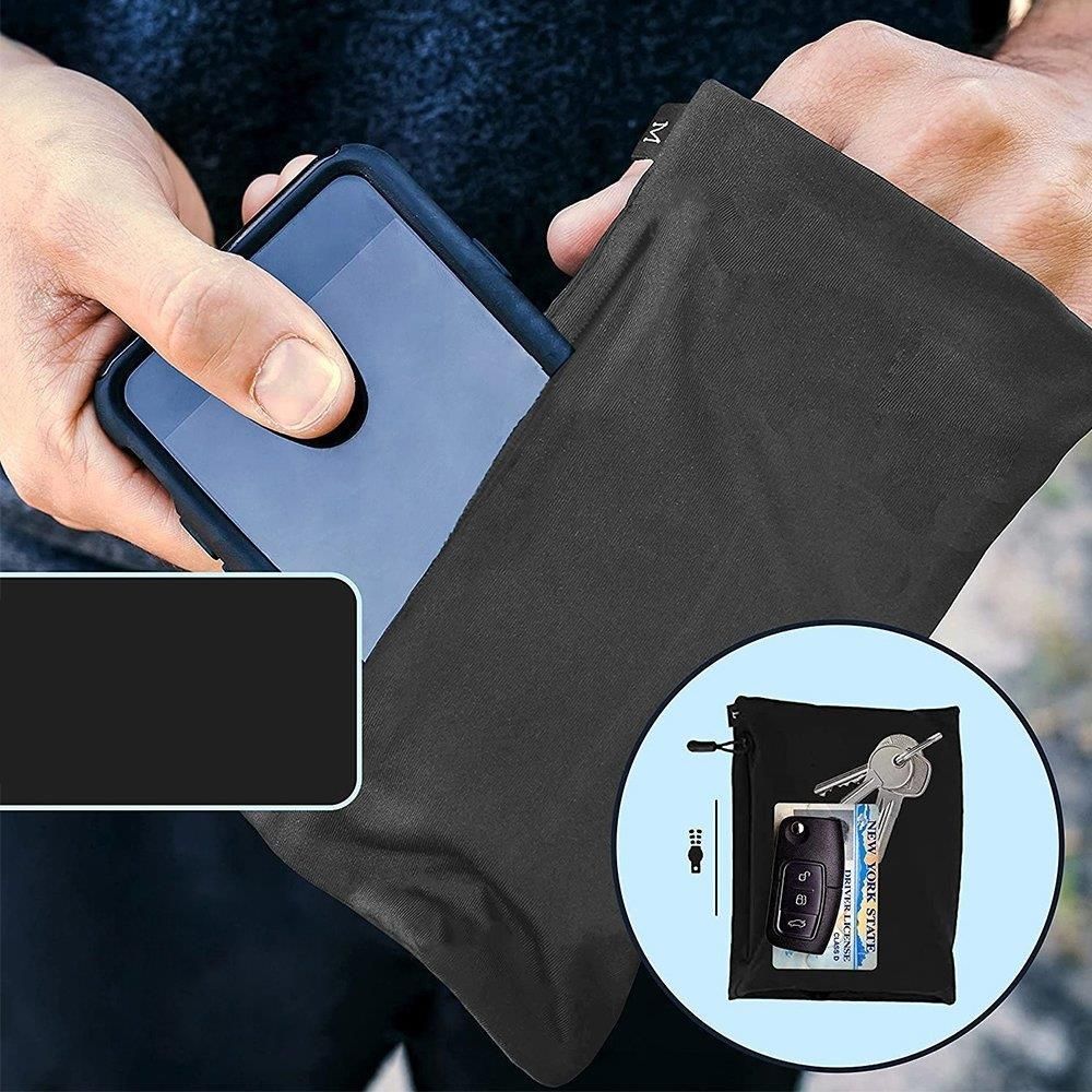 Elastyczny materiałowy armband opaska na ramię do biegania fitness L granatowa - zdjęcie 5 Elastyczny materiałowy armband opaska na ramię do biegania fitness L granatowa