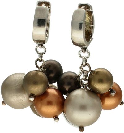 Spark Kolczyki wiszące srebrne kolorowe perły Swarovski Elements (KWM5810SWAROVSKIJESIEŃ)