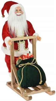 Mikołaj na sankach czerwony świąteczny ozdoba 48 cm