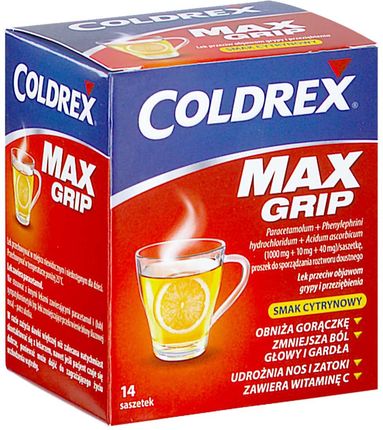 Coldrex MaxGrip smak cytrynowy 14 sasz
