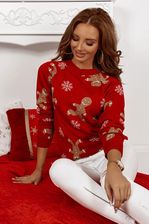 Sweter świąteczny czerwony Ciastek
