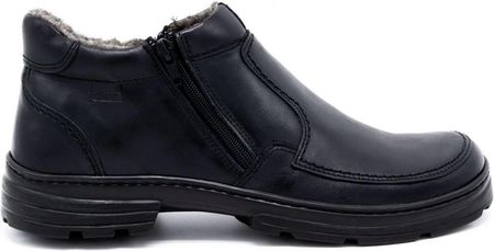 Buty męskie zimowe skórzane 286J czarne