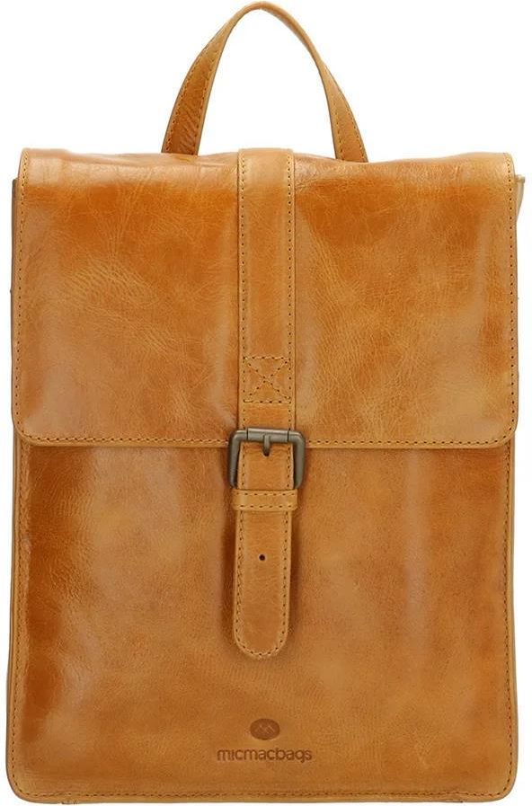 Micmacbags Skórzany plecak w kolorze jasnobrązowym 25 x 31,5 x 8 cm