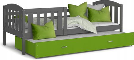 Łóżko Dziecięce 200X90 Szare Zielone Kubuś P2