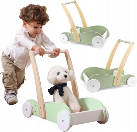 Viga Toys Polarb Drewniany Wózek 2W1 Chodzik Pchacz