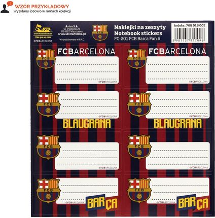Astra Naklejki Na Zeszyt Fc 201 Barcelona Fan 6 708018002 26808