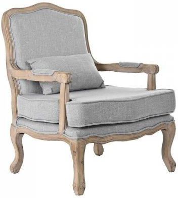 Dkd Home Decor Fotel Naturalny Drewno Poliester Jasnoszary Tradycyjny (66 66 94 Cm) 21695096