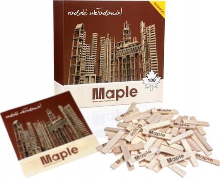 Maple Drewniane Klocki Edukacyjne Pudełko 100Szt.