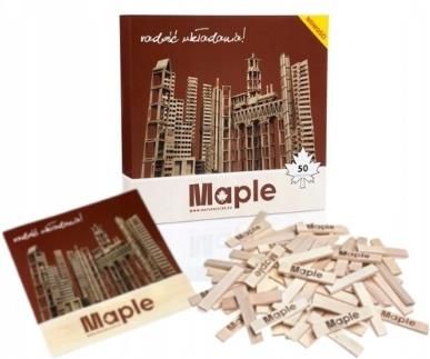Maple Drewniane Klocki Edukacyjne Pudełko 50Szt.