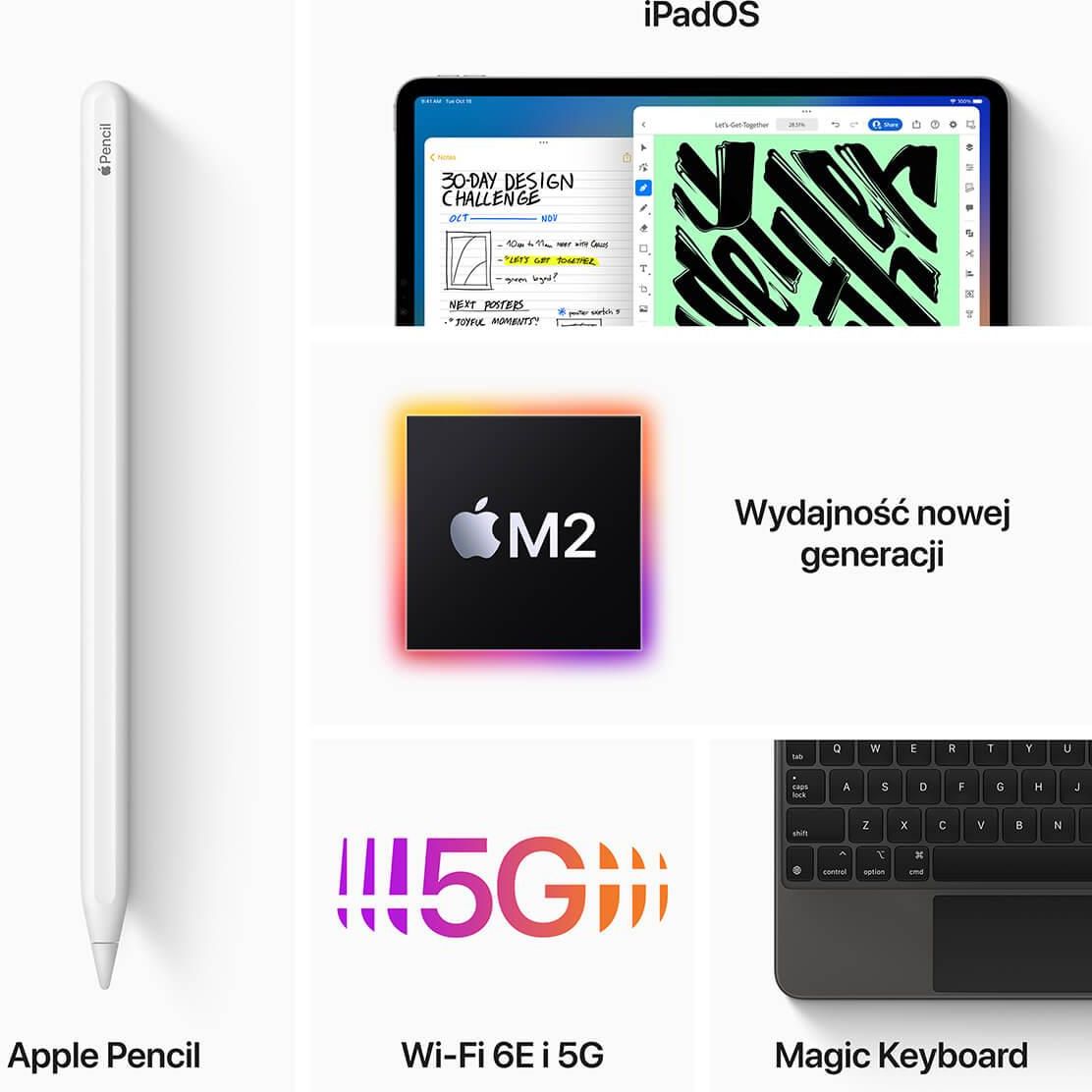 Tablet Apple iPad Pro 11 M2 1TB 5G Wi-Fi + Cellular Srebrny