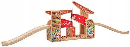 Bigjigs Toys Most Do Kolejki Podwójny Drewniany   Rail  