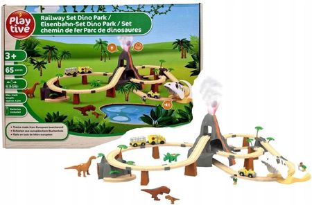 Playtive Dino Kolejka Drewniana Park Dinozaurów  