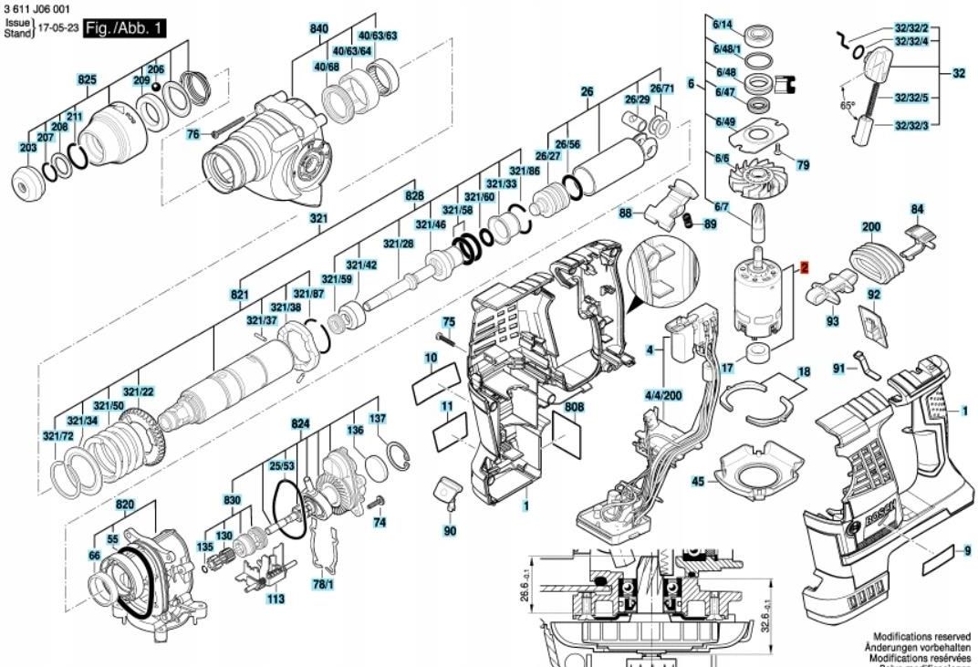 Bosch Silnik Do GBH 36V-LI GBH 36V-LI Plus 1607022662 - Opinie I Ceny Na - Foto 4