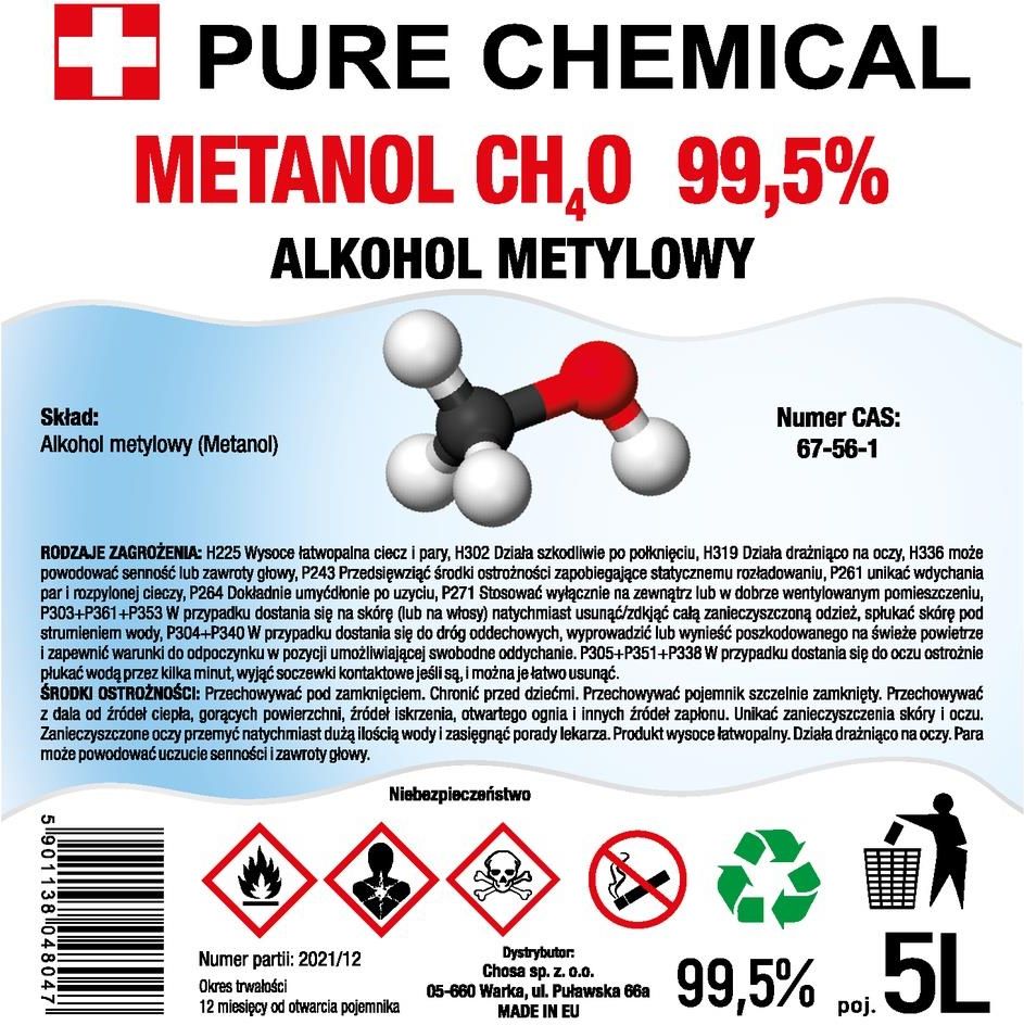 Jak Odróżnić Alkohol Metylowy Od Etylowego Drobne akcesoria medyczne Pure Chemical Czysty Metanol Alkohol Metylowy