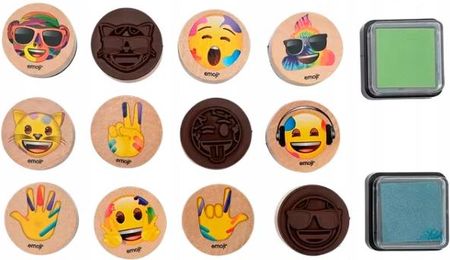 Durabo Stemple Pieczątki Drewniane Emoji Emotki 2 Tusze
