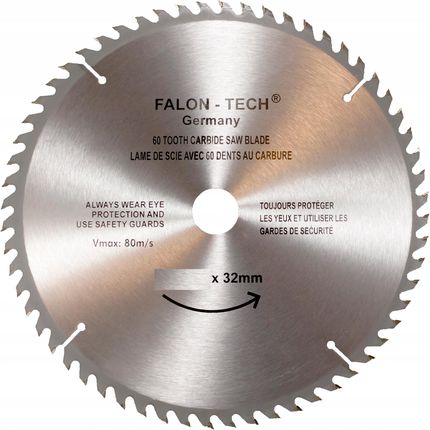 Falon-Tech Tarcza Widiowa Do Drewna 315mm x 32 60T Widia FTBW31560