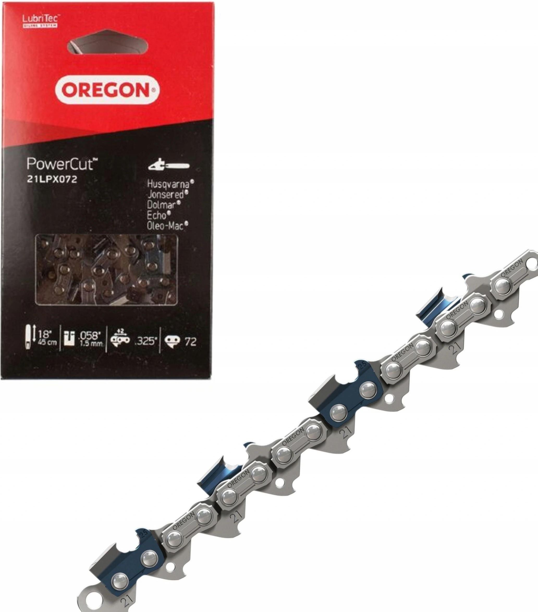 Oregon Ersatzkette 2x Sägeketten 45cm Für Kettensägen - 1,5mm Stärke, 0,325 Zoll Teilung, 72 Glieder 0,325 Teilung