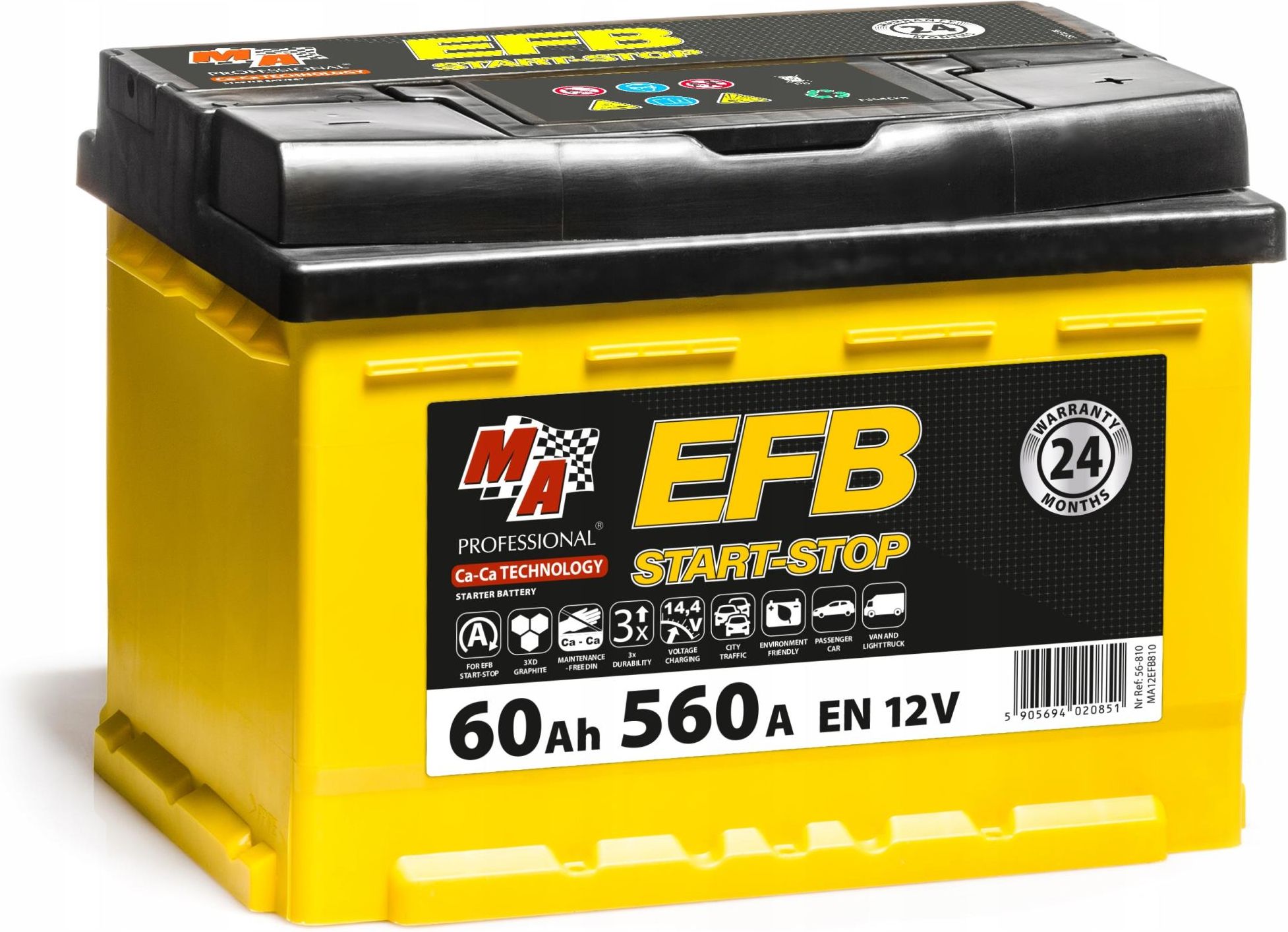 Batteria auto EFB 60ah - 560en Start&Stop