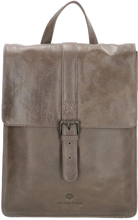 Micmacbags Skórzany plecak w kolorze szarym 25 x 31,5 x 8 cm Ceny i
