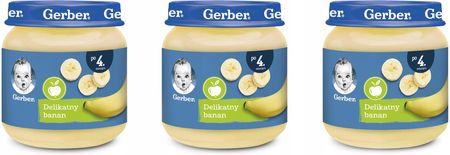 Gerber Deserek Delikatny Banan dla niemowląt po 4 Miesiącu 3x125g
