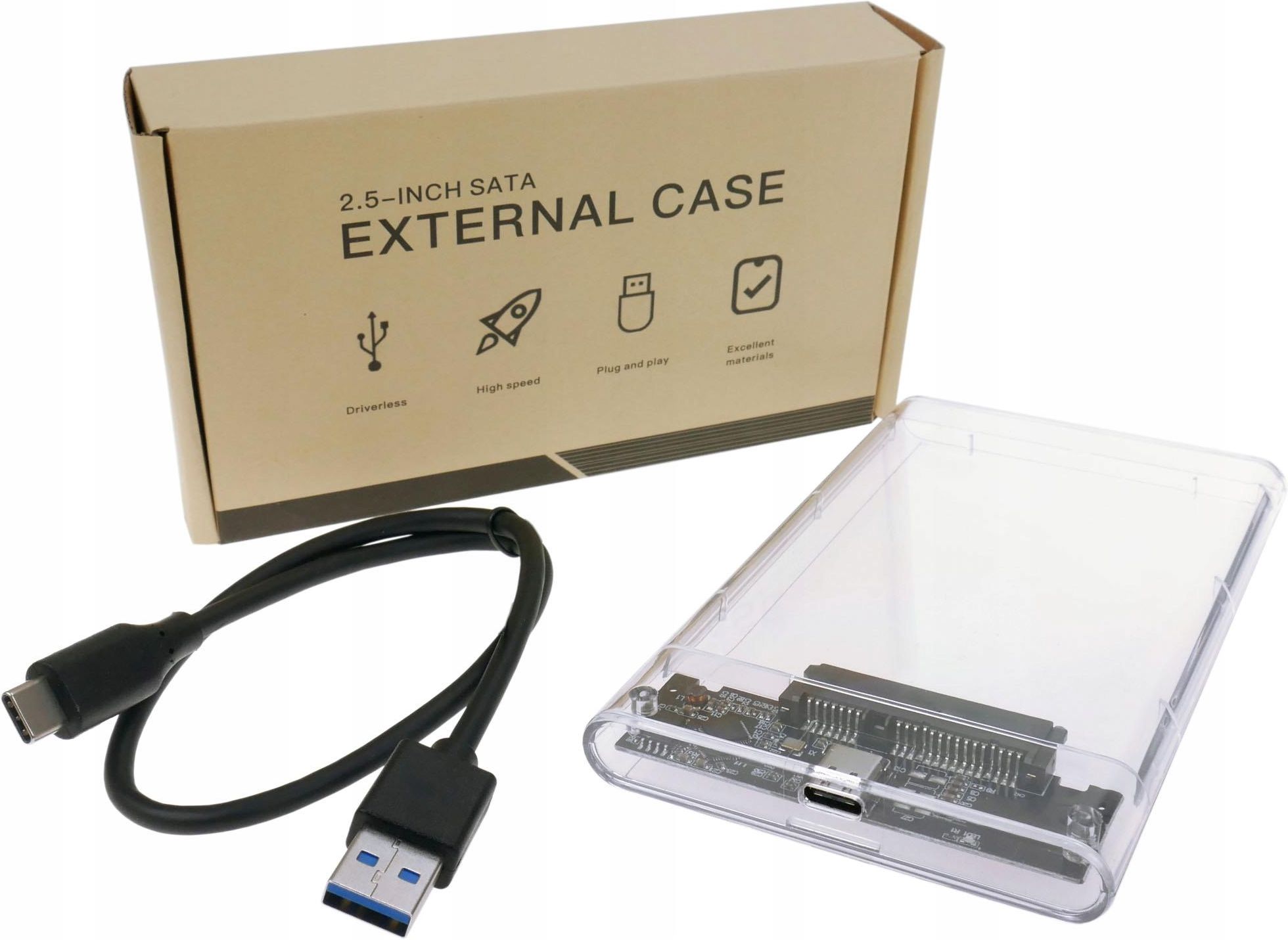 USBグリーン2 Polion Kieszeń Obudowa Dysku Hdd/Ssd 2.5'' Sata Usb-C 3.2