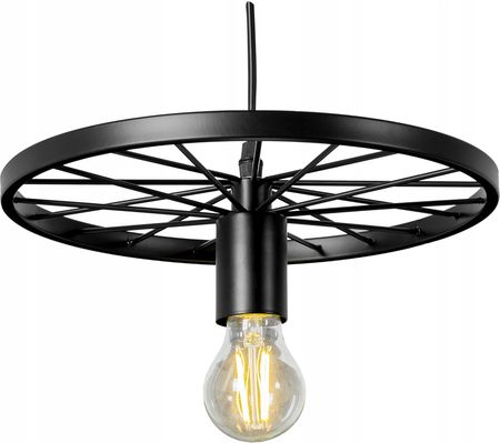Toolight Lampa Wisząca Retro Koło Loft Czarna E27 (Osw08001)