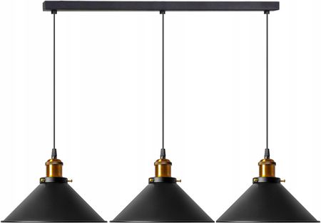 Toolight Lampa Wisząca Sufitowa Potrójna Czarna Porto Loft (Osw00206)