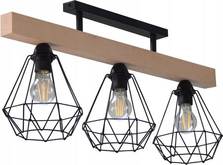 Adex Lampa Plafon/Sufitowy 022-3Pl Druciak Drewno Loft (0223Pl)