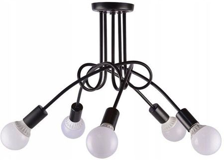 Toolight Lampa Sufitowa Żyrandol Czarna Black Pająk 5 X E27 (Osw04012)