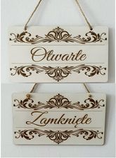 Gk Shop Tabliczka Otwarte Zamknięte Zawieszka Biała Grawer 1365359