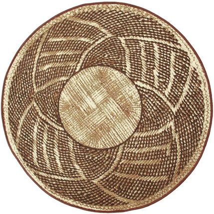 Marbex Dywan Zewnętrzny Okrągły Ethno Brązowo Złoty Śr. 120cm 338187