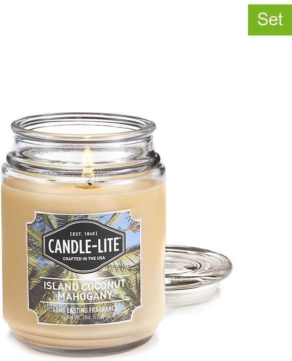 Candle Lite Świece Zapachowe 2 Szt. Island Coconut Mahogany 2X510g