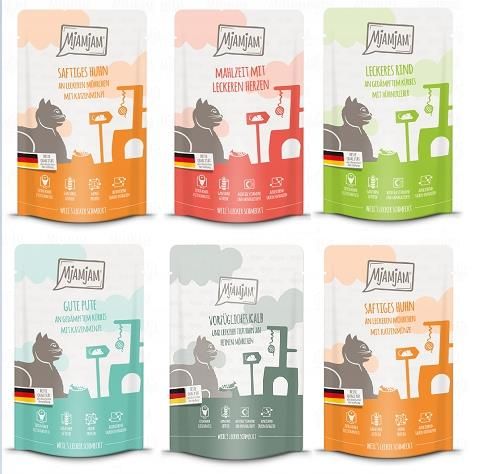 MjAMjAM - Premium Nassfutter für Katzen - DUO von leckerem Rind & guter