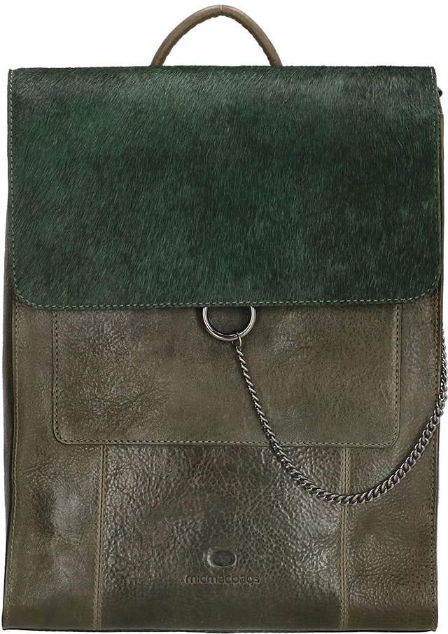 Micmacbags Skórzany plecak w kolorze khaki 27 x 34 x 9 cm Ceny i